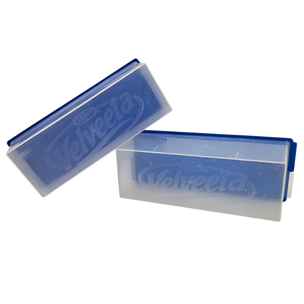 2 Vtg Kraft Velveeta 2 lb Cheese Keepers Reusable Plastic Storage Containers